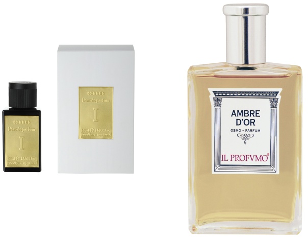 Eau De Parfum 1, Korres (στα φαρμακεία) // Ambre d' Or Parfum, Il Profvmo (KG Perfumes & more, στο ξενοδοχείο Κing George)