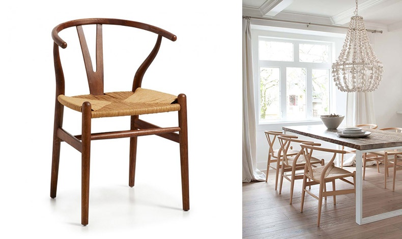 Η καρέκλα Wishbone, δημιουργία του Δανού Hans J. Wegner από το 1949 συνδυάζει τον μινιμαλισμό με τα φυσικά υλικά. Σήμερα τα συγκεκριμένα καθίσματα αποτελούν την πιο ισχυρή τάση διακόσμησης