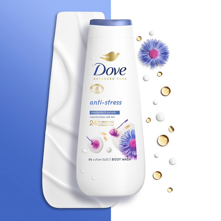 Dove Αφρόλουτρο Advanced Care Antistress με Χαμομήλι και Γάλα Βρώμης