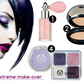 1. The Sparkler Pink (17,50€) // 2. All-in-One Face Base (18,00€) // 3. Carbon Eye Definer Plum (8,50€) // 4. Colour Crush Eye Shadow 401 Lavender Love (9,50€) & Shimmer Cubes Palette 23 Purple (20,00€) // 5. Colour Crush Lipstick 240 Damson In Distress (11,50€) [όλα τα προϊόντα είναι της The Body Shop]