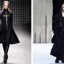 Απόλυτο μαύρο του Gareth Pugh, φθινόπωρο 2018 // Ο Yohji Yamamoto έχει πει: «Το μαύρο είναι καθημερινό και άνετο αλλά παράλληλα μυστηριώδες», (φωτό: από τη συλλογή φθινόπωρο 2018-χειμώνας 2019)