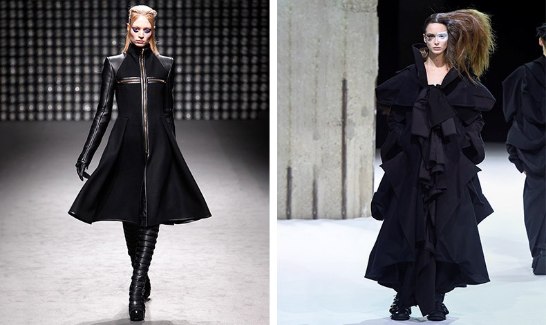 Απόλυτο μαύρο του Gareth Pugh, φθινόπωρο 2018 // Ο Yohji Yamamoto έχει πει: «Το μαύρο είναι καθημερινό και άνετο αλλά παράλληλα μυστηριώδες», (φωτό: από τη συλλογή φθινόπωρο 2018-χειμώνας 2019)