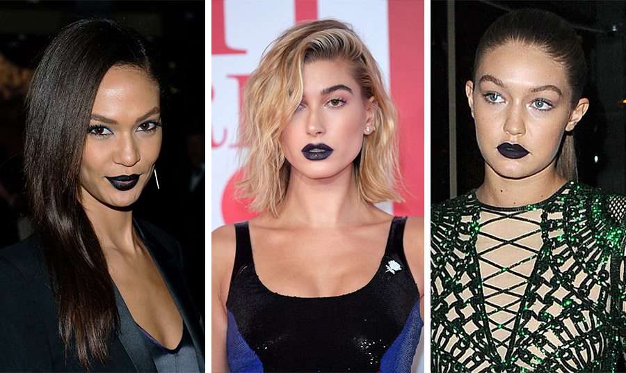 Η Joan Smalls, η Hailey-Baldwin και η Gigi Hadid σε επίσημες εκδηλώσεις με μαύρο κραγιόν 