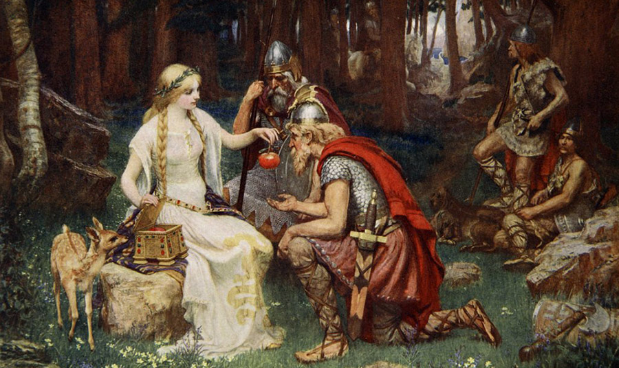 “Idun and the Apples” by James Doyle Penrose (1890)