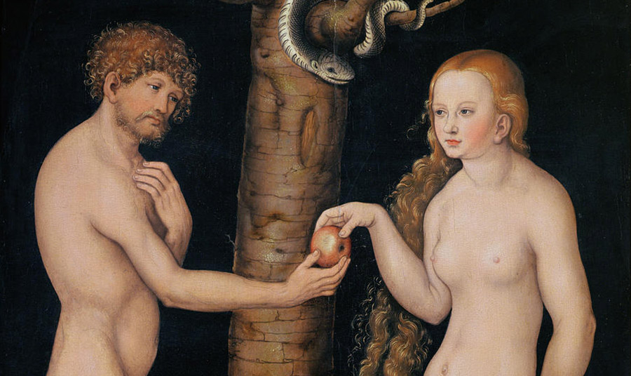 «Eve Offering The Apple to Adam In The Garden of Eden», Cranach Lucas, the Elder, 1520