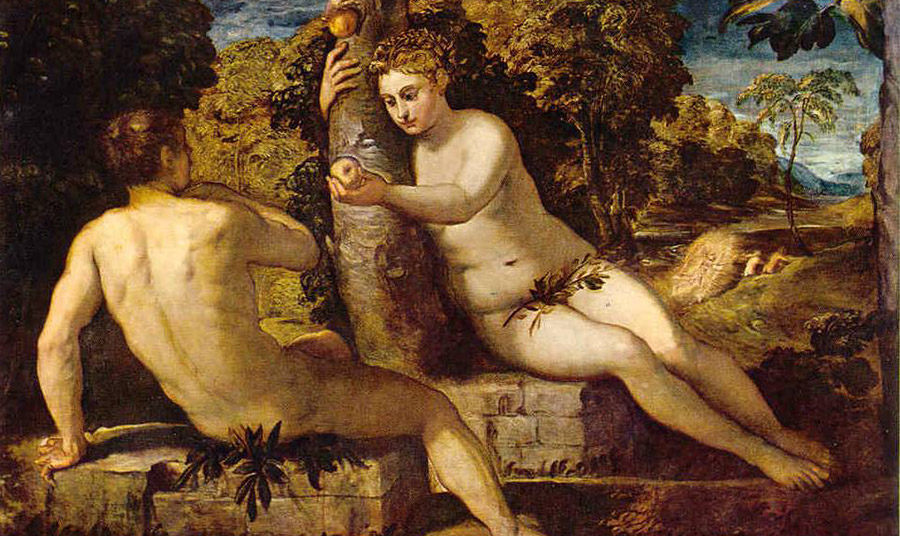 «The Temptation Adam and Eve», Jacomo Tintoretto, 1660