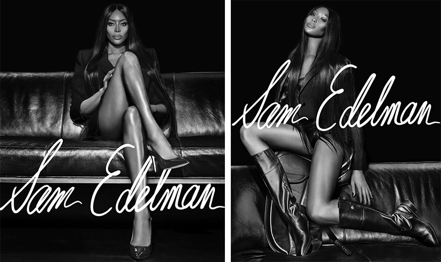 Η Naomi Campbell πρωταγωνιστεί στην καμπάνια του Sam Edelman για τη σεζόν φθινόπωρο-χειμώνας 2022-2023 // Η Naomi Campbell φοράει μπότες ιππασίας Drina από τον Sam Edelman. Φωτογραφία: Steven Klein