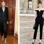 Η Gigi Hadid με jumpsuit από αστραφτερό σατέν και εντυπωσιακό τσόκερ // Η Dakota Johnson με μαύρη φόρμα έξωμη, ιδανική εναλλακτική λύση για επίσημη εμφάνιση