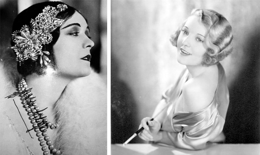 Η Pola Negri με εντυπωσιακά κοσμήματα στα μαλλιά // Τα κυματιστά μαλλιά της Dorothy McKail που φτιάχνονταν με τα δάχτυλα 